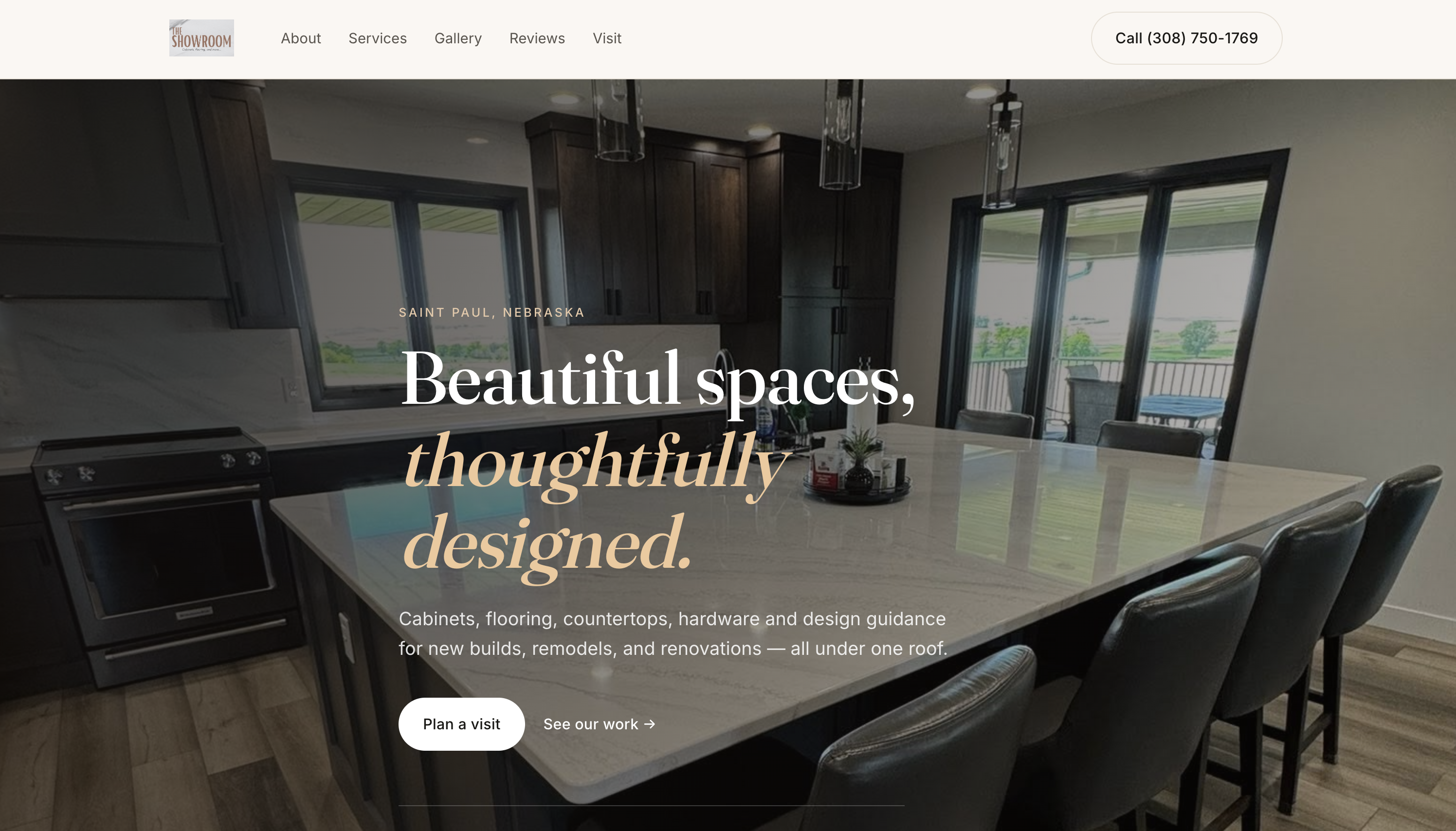 The Showroom website homepage